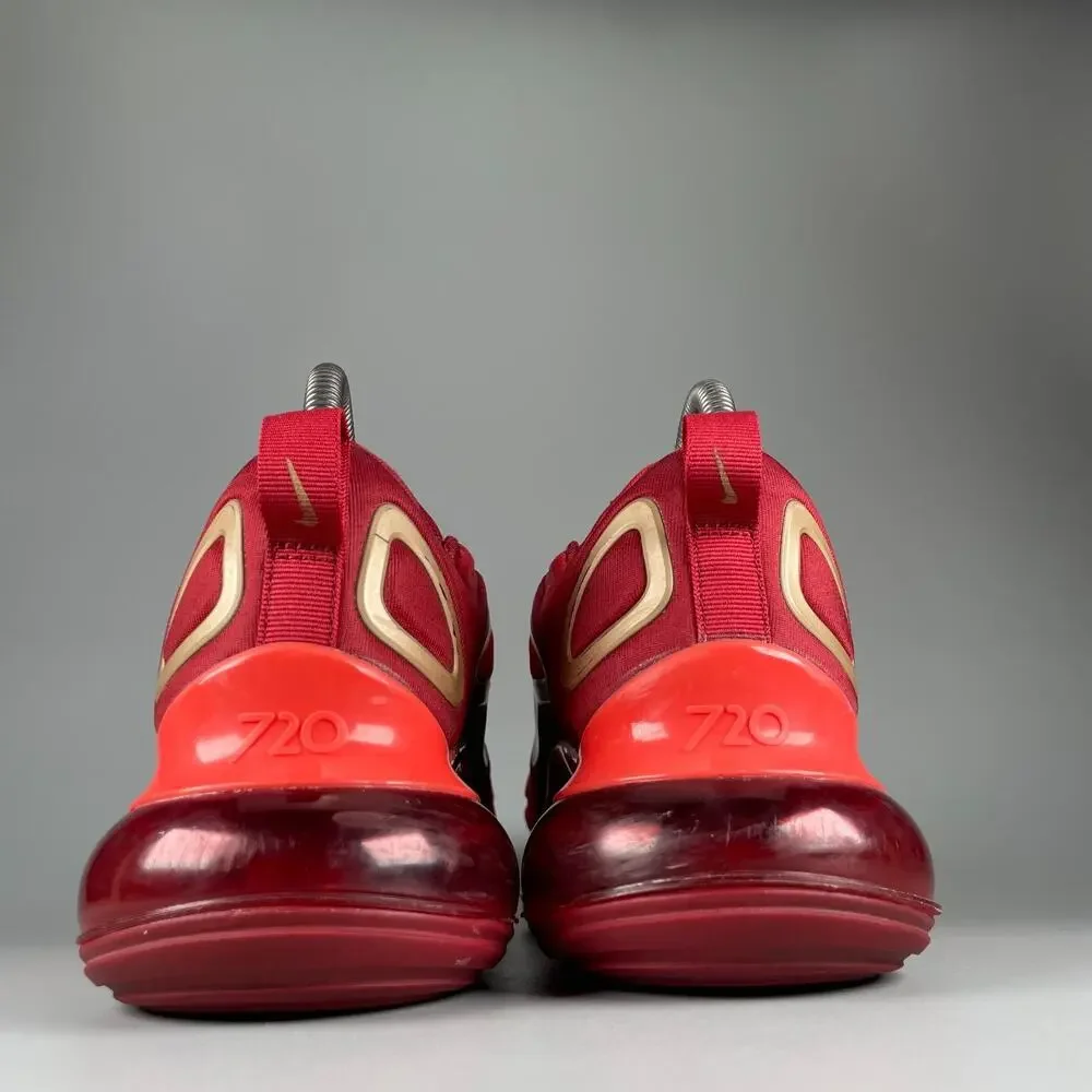 Size 6Y Womens 7.5 Nike Air Max 720 Crimson Red Gold Running Shoe Casual Sneaker